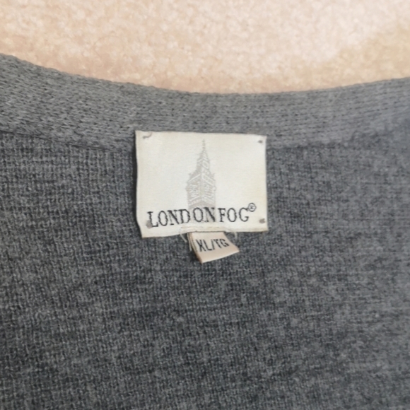 Vintage London Fog Grey Grandpa Cardigan - Picture 2 of 6